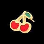 24Kt Gold PVD Titanium Threadless Enamel Cherry Top