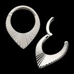 Radiant Teardrop Hoop Front Facing Hinged Segment Clicker Earring / Nosering – Titanium