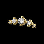 14Kt Gold Threadless 5-Clear CZ Top