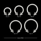Internally Threaded Spike Ends Circular Barbell Earring / Nosering – Titanium