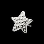 Titanium Threadless Hammered Star Top