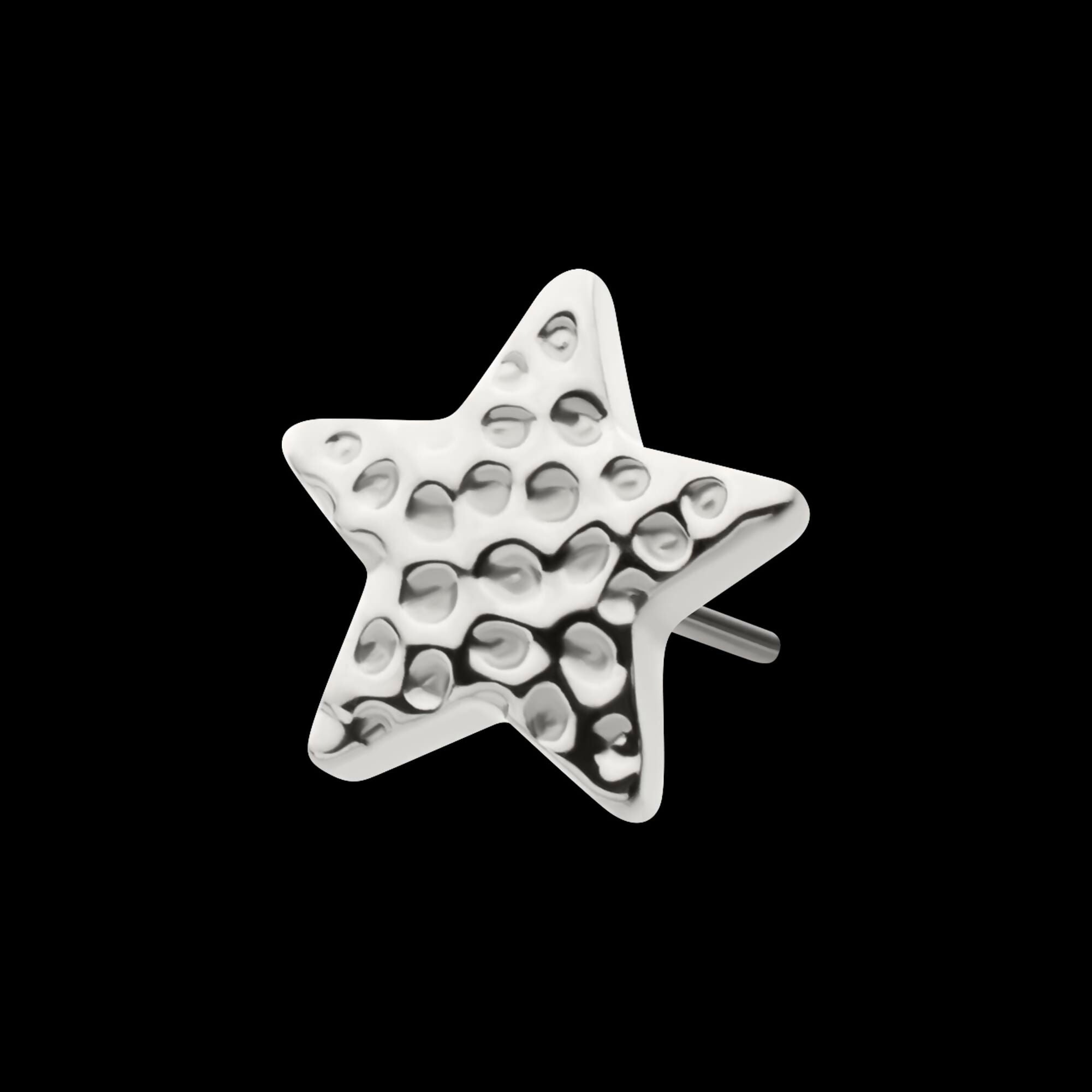 Titanium Threadless Hammered Star Top