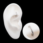 Titanium with 1mm CNC Set Clear CZ Eternity Gem Side Facing Hinged Segment Clicker