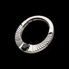Radiant Hoop with Black Prong Set Gem Front Facing Hinged Segment Clicker Earring / Nosering – Titanium