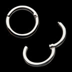 Basic Hinged Segment Clicker Hoop Earring / Nosering – 14Kt White Gold