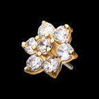 14kt Yellow Gold Threadless 7-CZ Gems Top