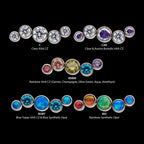Titanium Threadless Bezel Set CZ/Opal Oscillating 5-Cluster Top
