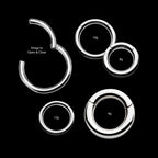 Hinged Segment Clicker (12g to 4g) Hoop Earring / Nosering – Titanium