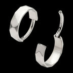 Diamond Cut Pattern Side Facing Hinged Segment Clicker Hoop Earring / Nosering – Titanium