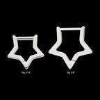 Star Hinged Segment Clicker Hoop Earring / Nosering – Titanium