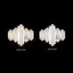 14Kt Gold Threadless 3D Geometric Baguette Gem Top
