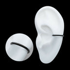 Black PVD Titanium Basic Hinged Segment Clicker Hoop Earring / Nosering