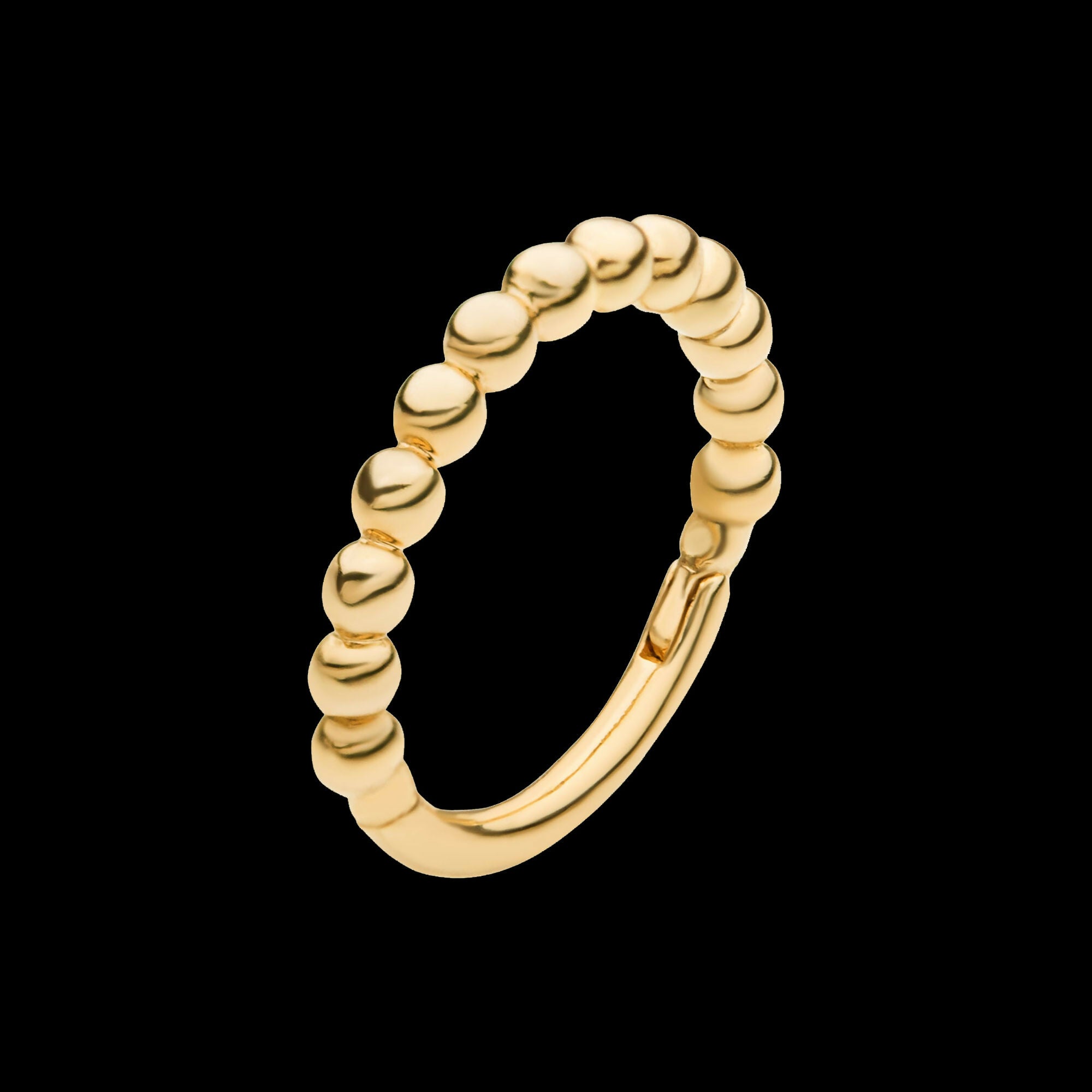 Beaded Edge Side Facing Hinged Segment Clicker Hoop Earring / Nosering – 14Kt Yellow Gold