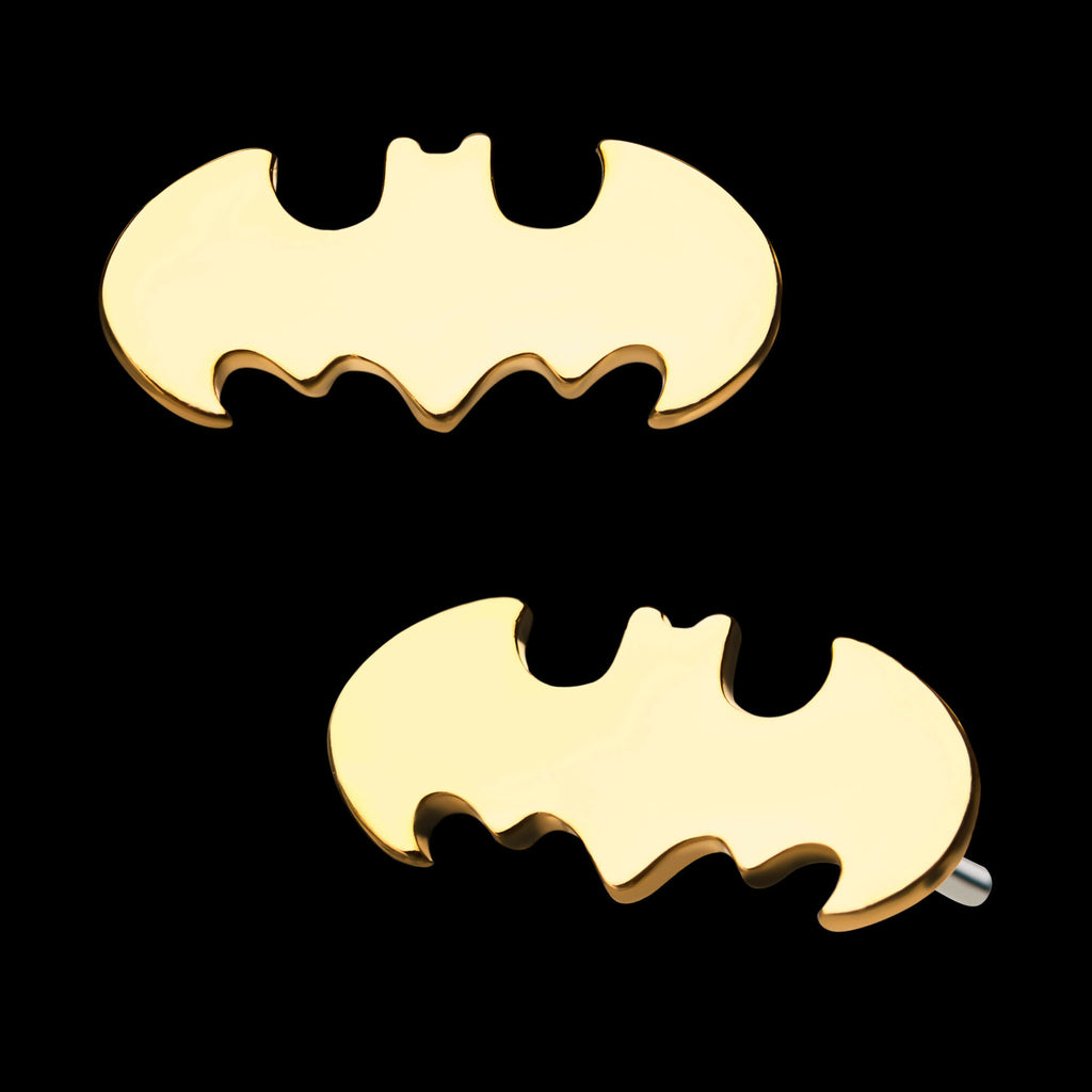 14kt Yellow Gold Threadless Batman Logo Top