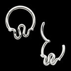 Pronged Round CZ Snake Front Facing Hinged Segment Clicker Hoop Earring / Nosering – Titanium