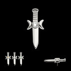 Titanium Threadless with Bezel Set 2mm CZ/Opal Triple Moon Phase Dagger Top