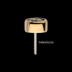 14Kt Gold Threadless Top with Bezel Set Round Lab-Grown