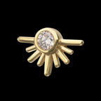 14Kt Yellow Gold Threadless Half Starburst Top with Bezel Lab-Grown Diamond