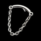 Titanium Threadless Dangle Chain Curved Bar Top