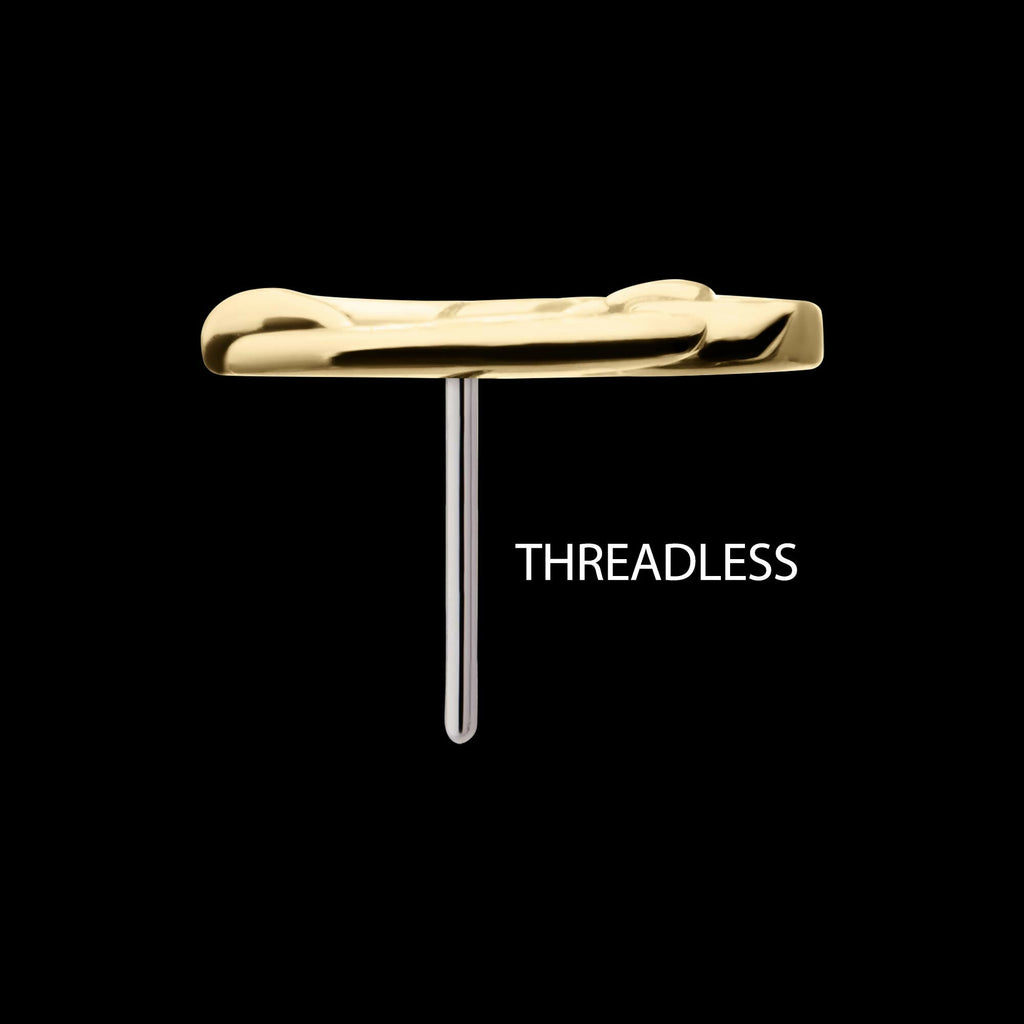 14Kt Yellow Gold Threadless Winged Dragon Top