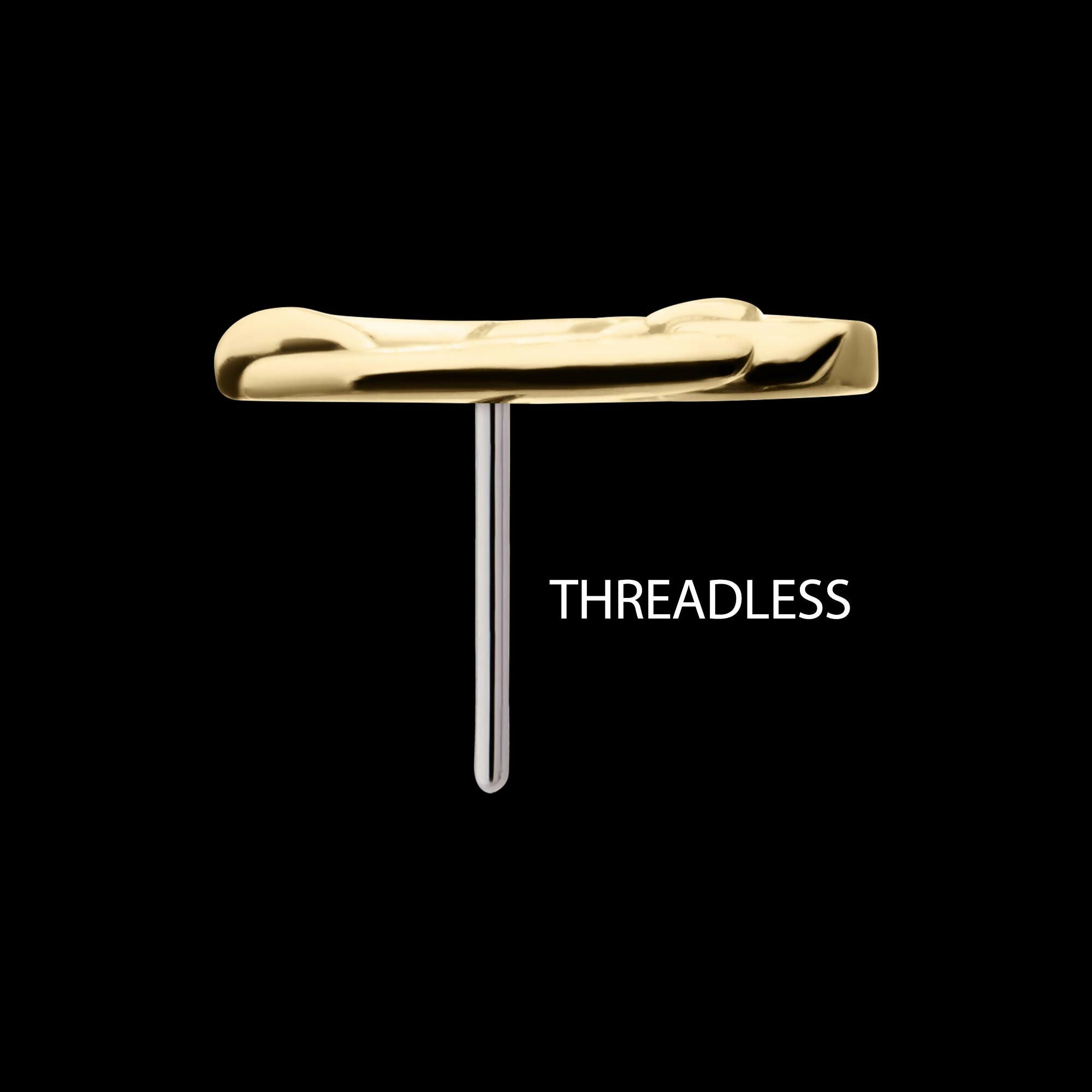 14Kt Yellow Gold Threadless Winged Dragon Top