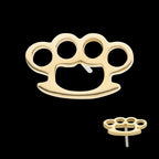 14Kt Yellow Gold Threadless Brass Knuckle Top