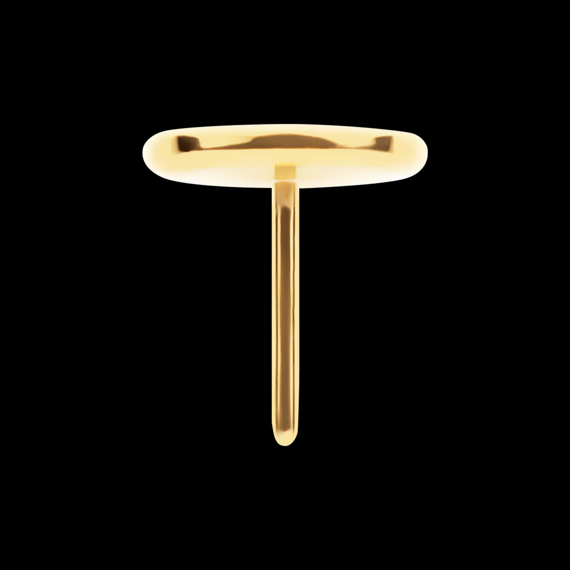 24Kt Gold PVD Titanium Threadless with Flat Disc Top