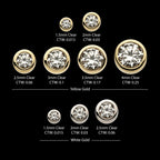 14Kt Gold Threadless Top with Bezel Set Round Lab-Grown