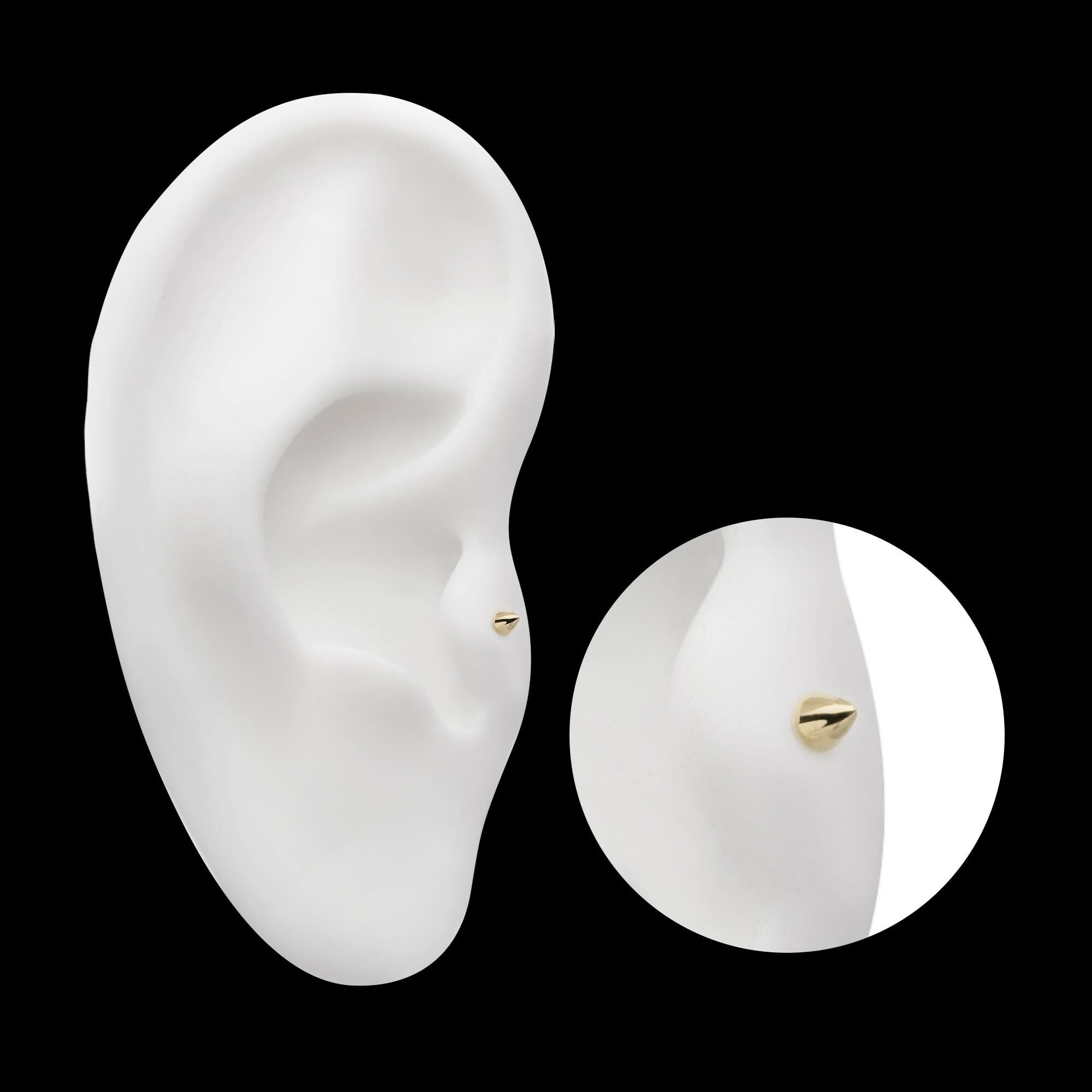 14Kt Yellow Gold Threadless Spike Top