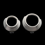 Four Stacked Front Facing Hinged Segment Clicker Hoop Earring / Nosering – Titanium