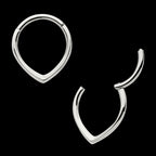 Teardrop Hinged Segment Clicker Hoop Earring / Nosering – Titanium