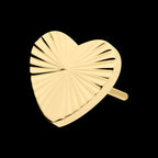 24Kt Gold PVD Titanium Threadless Corrugated Heart Top