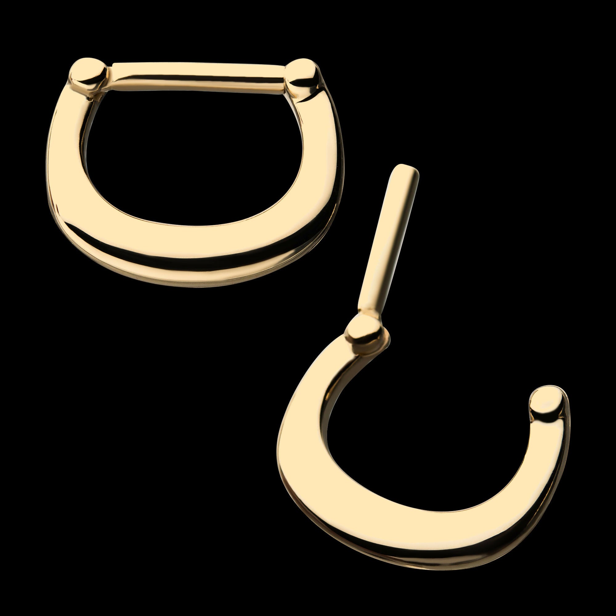 Septum Clicker Hoop Earring / Nosering – 14kt Yellow Gold