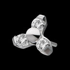 Titanium Threadless Pronged Round CZ Trinity Top