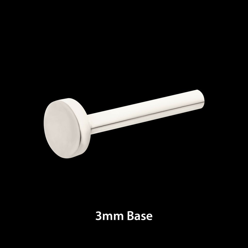 Titanium Threadless Labret 3mm Flat Base