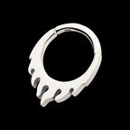 Flame Design Front Facing Hinged Segment Clicker Hoop Earring / Nosering – Titanium