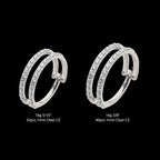 Double Row Full Clear CZ Side Facing Hinged Segment Clicker Hoop Earring / Nosering – Titanium