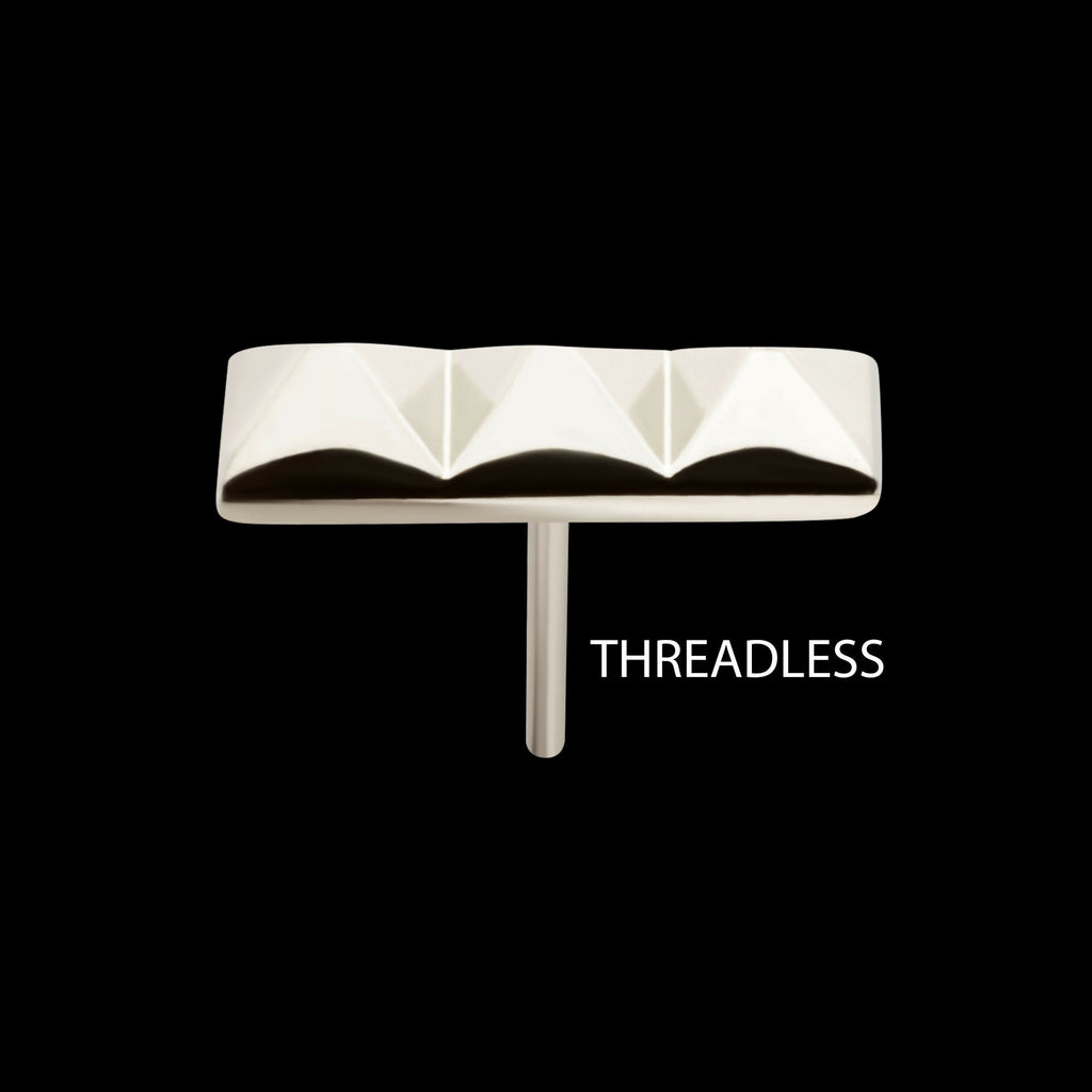 Titanium Threadless 3 Pyramid Stud Top