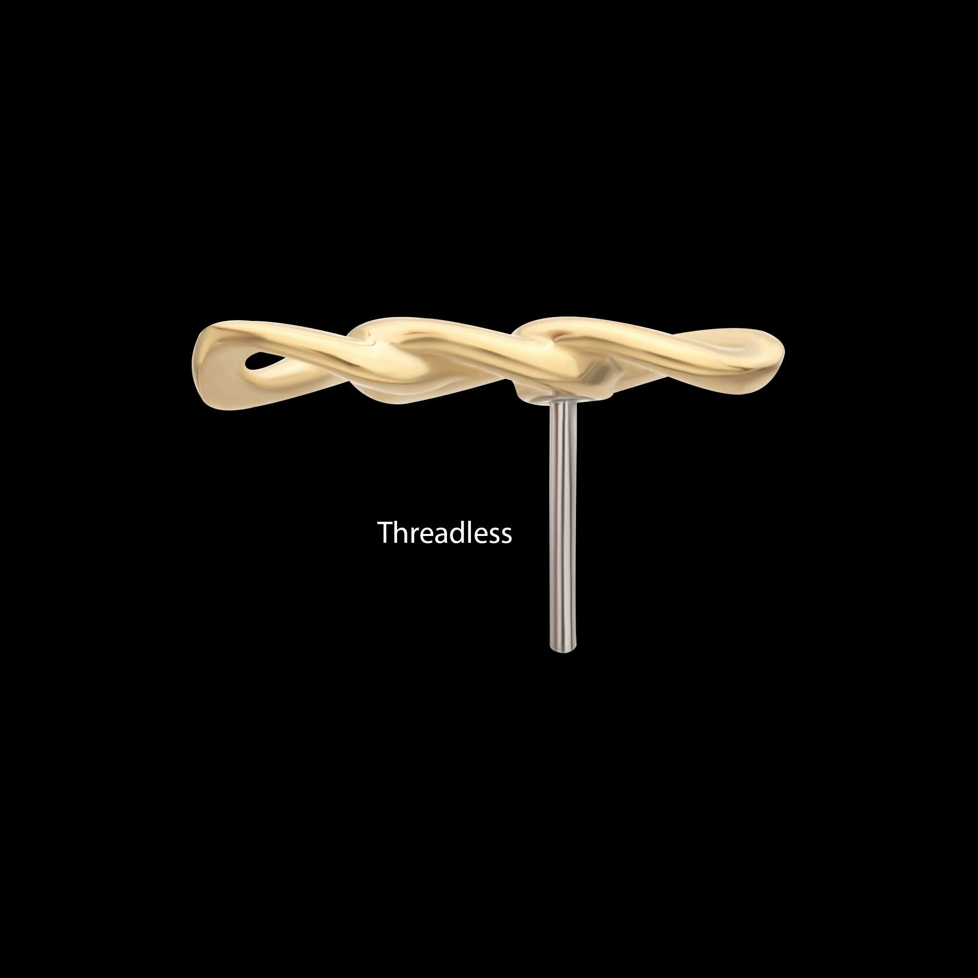 14Kt Yellow Gold Threadless 3-Link Chain Top