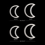 Crescent Moon with CZ Front Facing Hinged Segment Clicker Hoop Earring / Nosering – Titanium