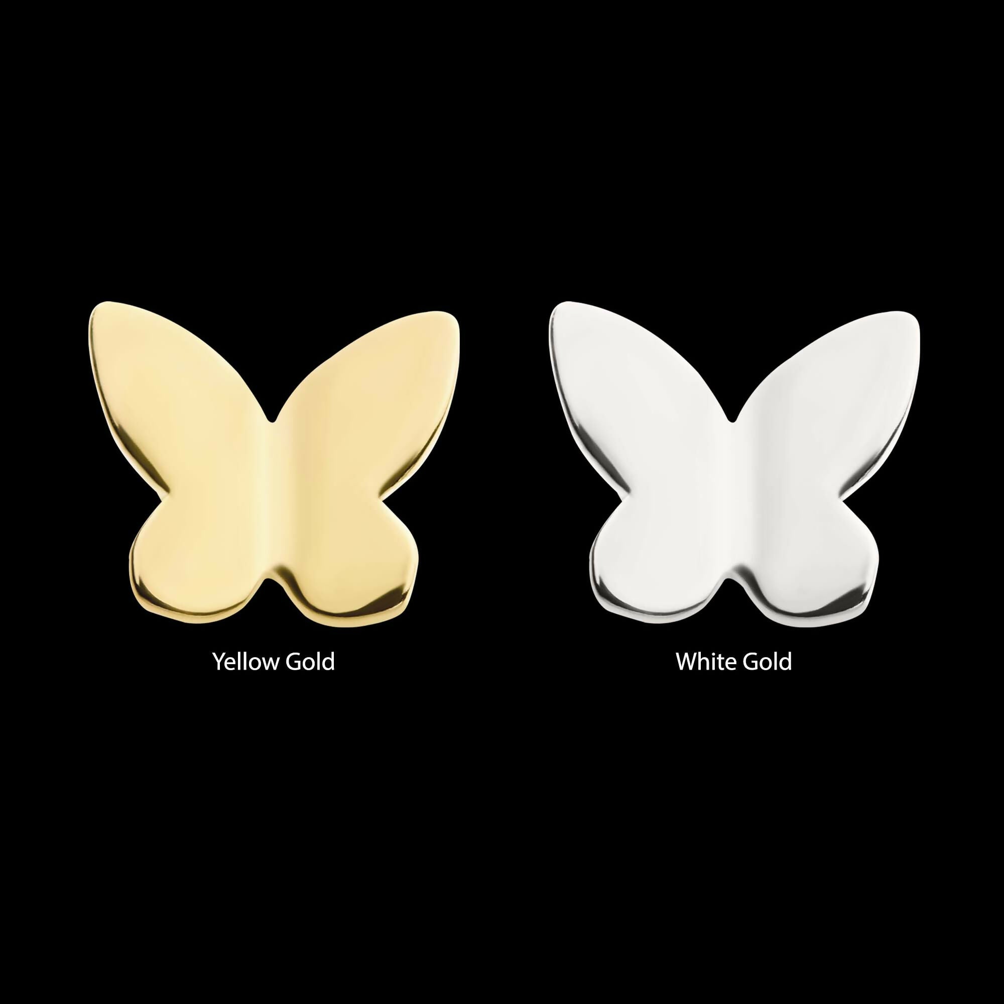14Kt Gold Threadless 3D Butterfly Top