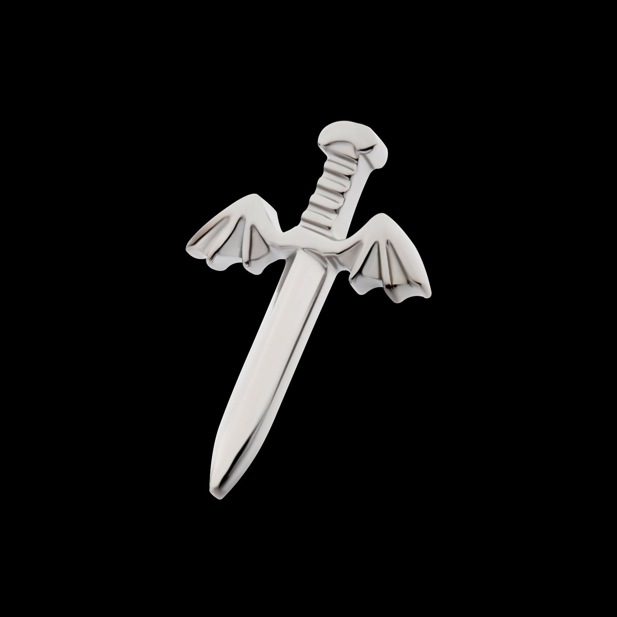 Titanium Threadless Dagger with Bat Wing Top