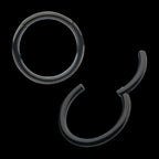 Black PVD Titanium Basic Hinged Segment Clicker Hoop Earring / Nosering