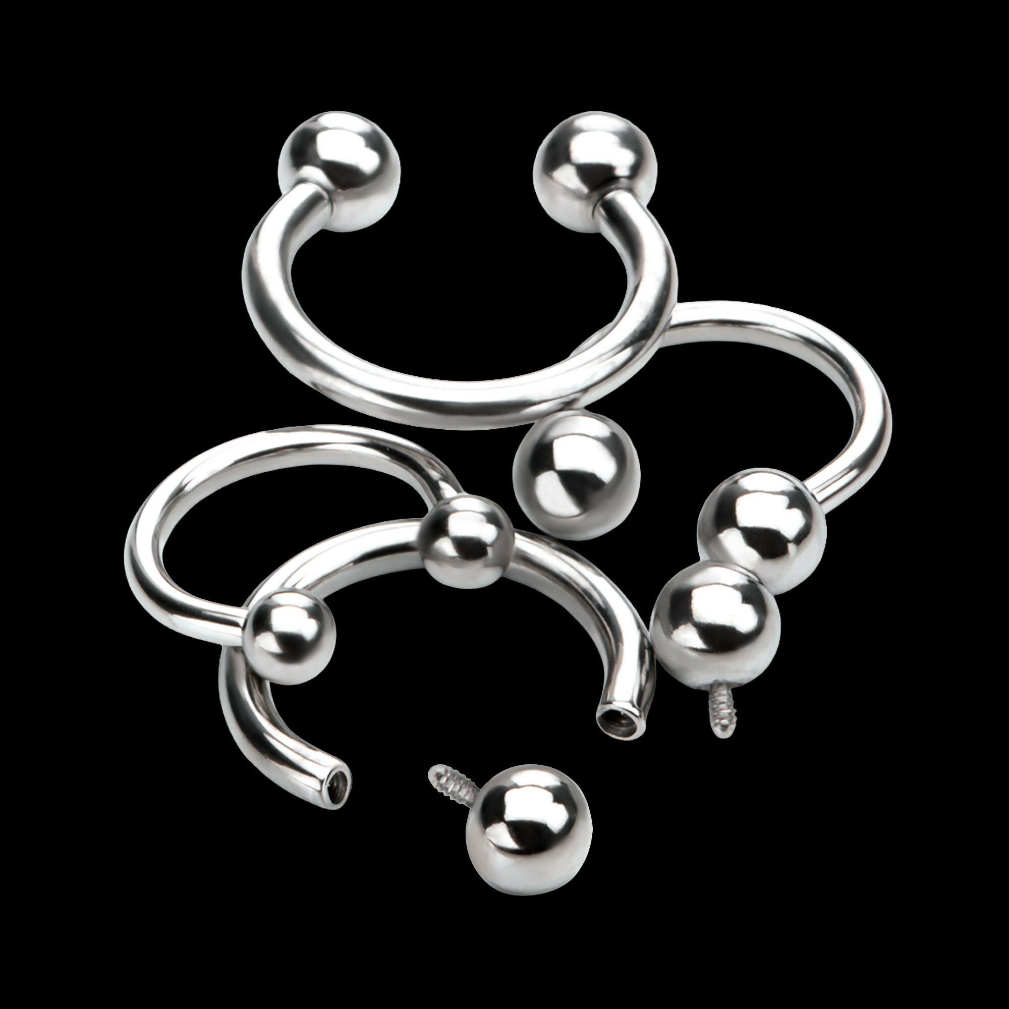 Internally Threaded Basic Circular Barbells Earring / Nosering – Titanium