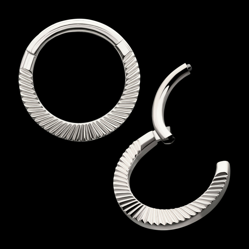 Radiant Hoop Front Facing Hinged Segment Clicker Earring / Nosering – Titanium