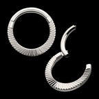 Radiant Hoop Front Facing Hinged Segment Clicker Earring / Nosering – Titanium