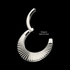 Radiant Wide Hoop Front Facing Hinged Segment Clicker Earring / Nosering – Titanium