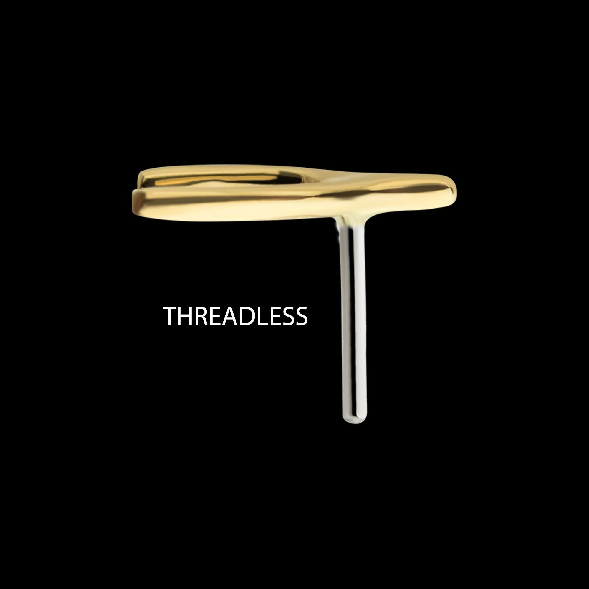 14Kt Gold Threadless Wishbone Top