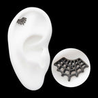 Black PVD Titanium Threadless Fan Shape Spiderweb Top