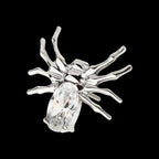 Titanium Threadless Spider Top with 4-Prong Oval CZ
